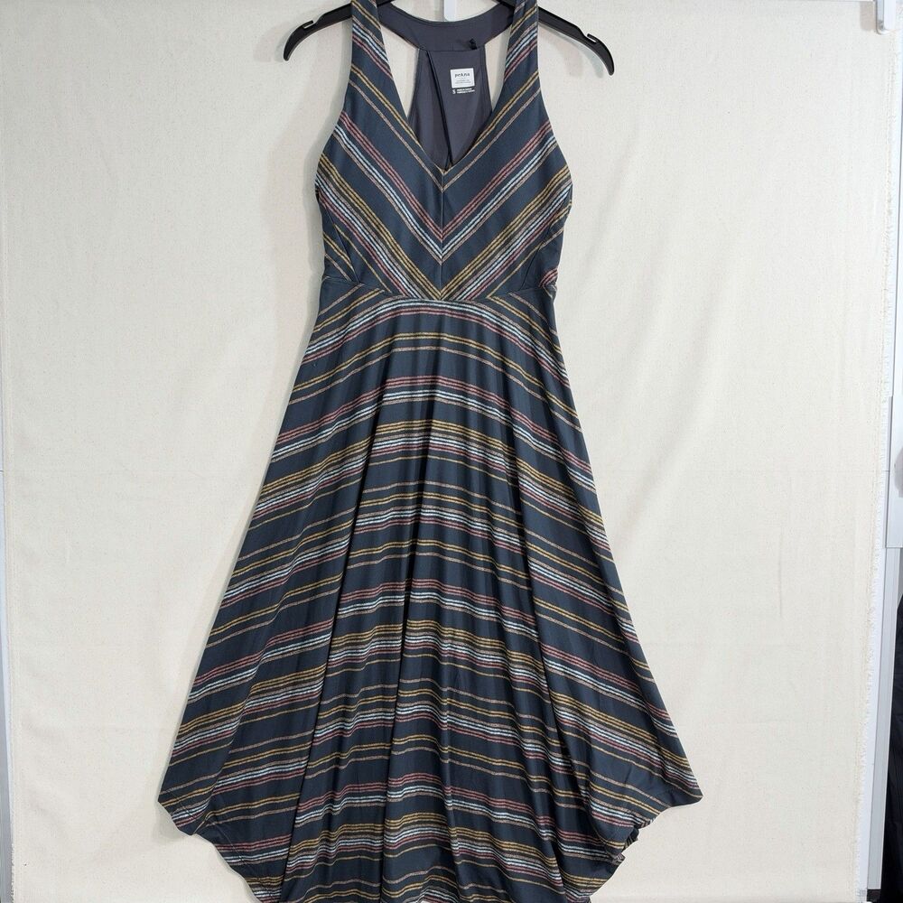 PRANA Saxon Midi Dress Athleisure Travel Resort Cruise Stretch Feminine Small